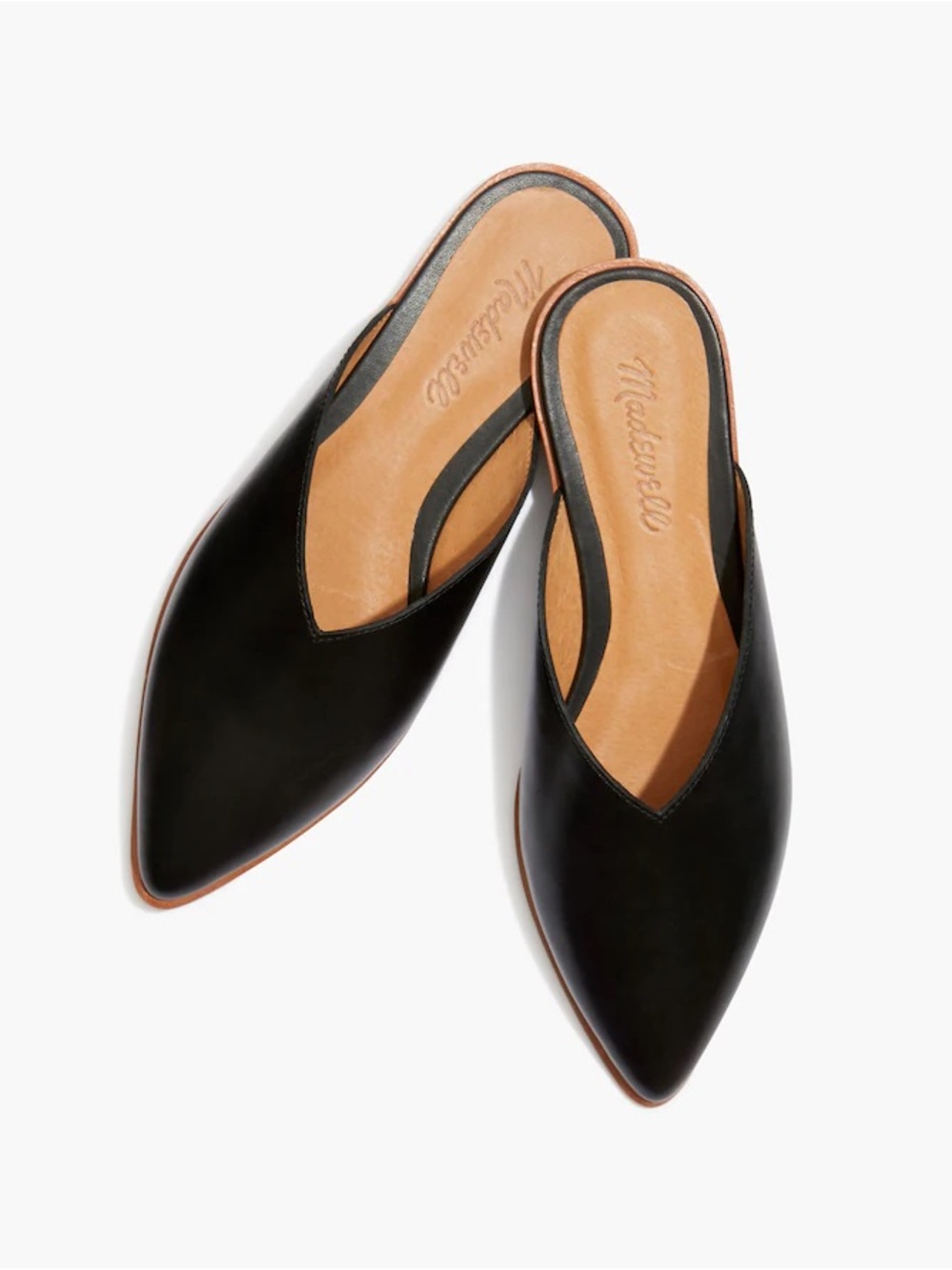Madewell Emilia Mule Black Leather Slide Flats